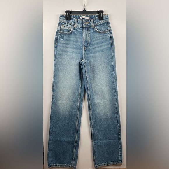 Zara Denim - Zara Hi-Rise Straight Leg Jean for Womens